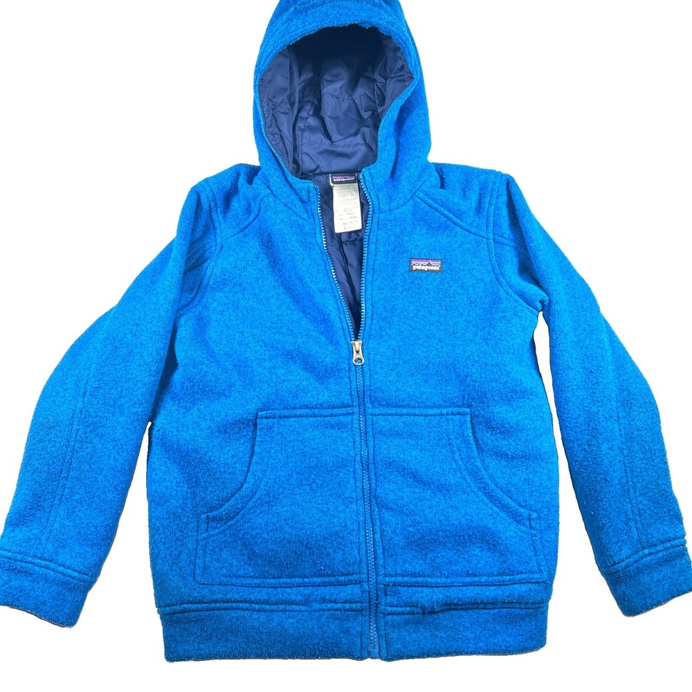 Patagonia Boys' Insulated Better Sweater Hoody Size 10 M Blue Work Wear Outdoors